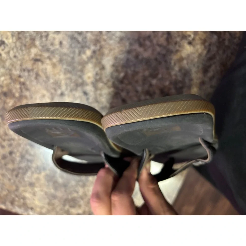 Reef Santa Ana Mens Flip Flop Sandals Black Brown Size 9 Thong Comfort Beach